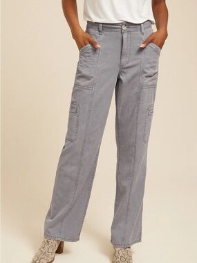 Maurices Lavender Wide-Leg Cargo Pants